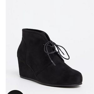 Torrid suede wedge booties size 8w